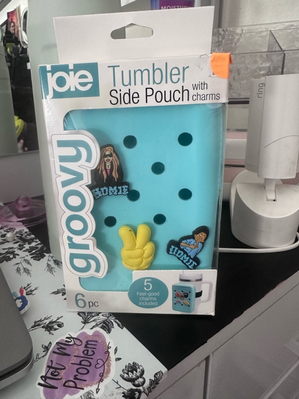 Joie Turquoise Tumbler Side Pouch with Assorted Charms
